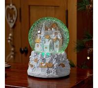 Marco Paul Light Up Christmas Snow Globe with Music Battery Operated Village Scene with Colour Changing LEDs & Auto Timer Pre-Lit Glitter Shaker Novelty Xmas Décor for Window & Home Display