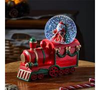 Marco Paul Light Up LED Christmas Snowglobe Train Decoration Battery Operated Glitter Snow Swirler with Colour Changing Lights Indoor Festive Xmas Ornament Home Décor Display