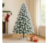 Marco Paul Luxury 6ft Snow Flocked Christmas Tree - Large Premium 6ft Christmas Trees with Metal Stand - Easy Assembly, Reusable Bushy Artificial Xmas Tree with 483 Pines