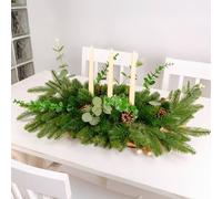 Marco Paul Luxury Candle Holder with Artificial Garland in Green Marco Paul Green