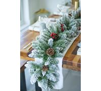 Marco Paul Luxury Large 9ft Snow Dusted Christmas Garland in Green Marco Paul Green