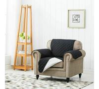 Marco Paul luxury quilted sofa and seat covers Slipcover Sofa Protector Throw Furniture Protector Water Resistant Pet Dog Resistant Child Kid Proof Easy Fit (Black 1 seat Cover)