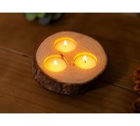 Marco Paul Natural Interiors Bark Tea Light Holder Decorative Home Accessories Window Decoration Candle Holder Home Decor Wedding Centerpieces Holds Three Tealights (14cm x 12cm x 3cm)
