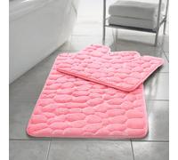 Marco Paul Memory Foam Bath Mat Set, Extra Soft Non-slip Bathroom Mat, Super Absorbent Bath Mats For Bathroom Floor, Machine-washable Dry Bath Rug Foot Mat (Pink)
