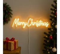 Garden Mile Merry Christmas Neon LED Sign Light - Warm White Xmas Rope Light Decoration, USB Powered with 3 Brightness Modes - Christmas Neons Sign for Wall Decor - Indoor Festive Home Decor