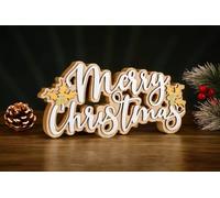 Marco Paul Merry Christmas Sign Decoration in Brown Marco Paul Brown