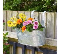 Marco Paul Metal Hanging Flower Pots, 35Cm Over Fence Planters, Balcony Planters For Railing