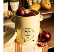 Marco Paul Metal Onion Storage Tin Food Ventilated Container Kitchen Decor Lid Decorative in Cream Marco Paul Cream