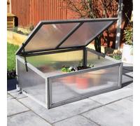 Marco Paul Mini Grey Cold Frame Greenhouse with Lid Marco Paul Grey