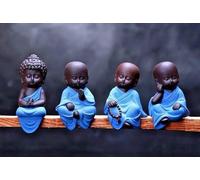 Marco Paul Mini Sitting Lucky Buddha Ornaments Set of 4 in Blue Marco Paul Blue