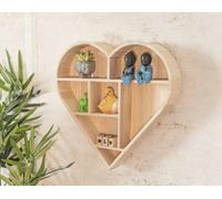 Marco Paul Modern Heart Shape Wall Hanging Shelf - Rustic Shelves Small Wooden Floating Shelves