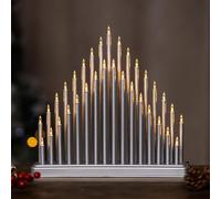 Marco Paul Modern Large Silver Pipe Candle Bridge Arch Tower - Battery Operated Elegant 33 White LED Marco Paul Silver