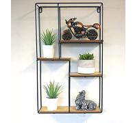 Marco Paul Modern Wooden Rectangular Shaped 4 Tier Floating Shelves in Black Marco Paul Black