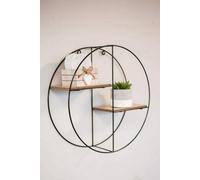 Marco Paul Modern Wooden Round Shaped 2 Tier Floating Shelves - Wall Mounted