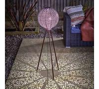 Garden Mile Solar Powered Floor Lamp - Metal Silhouette Design Free Standing Solar Lights Outdoor Garden for Balcony, Patio, Decking, Pathway lighting (Damasque)