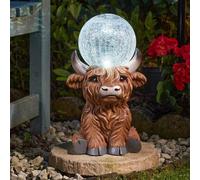 Marco Paul Multi-Coloured Highland Cow Solar Light Garden Ornament
