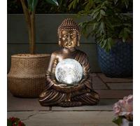 Marco Paul Multicoloured Solar Crackle Glass Globe Buddha 37cm Marco Paul Multicolor