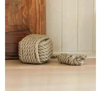 Marco Paul Novelty Animal Doorstops Soft Plush Weighted Door Stopper Wedge Brown Fabric Home Décor Gift Heavy Duty Livingroom Bedroom Office Indoor Rustic Traditional Ornament (Rope Ball Doorstop)