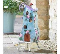 Garden Mile® Novelty Garden Ornaments Waterproof Fairy House Outdoor Decoration Fun Metal Hand Painted Decor Weatherproof (Pixie Palace)