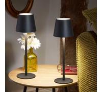 Marco Paul Onyx Bedside Lamps Set of 2 Versatile Rechargeable Lamp Reading Lamps for Bedside Table 2400 Mah Rechargeable Lights Indoor Lights for Bedroom Durable Lamps for Home and Garden