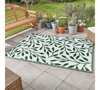 Marco Paul 150 x 210cm Large Alfresco Rug Green Leaf Waterproof Rugs Outdoor Rug Waterproof Garden Patio Rugs Plastic Straw Mats Reversible Garden Carpet Mat Outdoor Lightweight