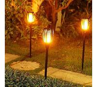 Marco Paul Pack of 2 Solar Lights Flickering Flame Lights 50cm in Black Marco Paul Black
