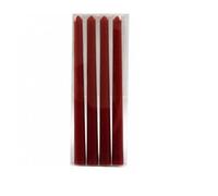 Marco Paul Pack of 4 Metallic Red Taper Dinner Candles Long Burning Smokeless Candles Set Unscented Tall Candle Sticks for Birthday Party Wedding Christmas Decoration Spell Candles Set