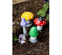 Marco Paul Pack of 4 Multi Coloured Toadstools Secret Fairy Garden Ornaments Plant Mushrooms Marco Paul Multicolor