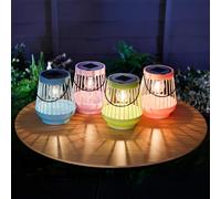 Marco Paul Pack of 4 Multicoloured Solar Powered Garden Lanterns 15cm Marco Paul Multicolor