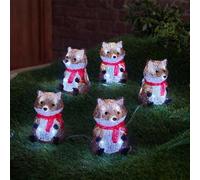 Marco Paul Pack of 5 Acrylic Fox Battery Powered Garden Lights in Orange Marco Paul Orange