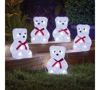 Marco Paul Pack Of 5 Acrylic Polar Bear Christmas Lights in White Marco Paul White