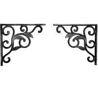 Marco Paul Pair of Medium Brown Victorian Cast Iron Wall Shelf Brackets in Black Marco Paul Black