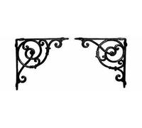 Marco Paul Pair of Medium Brown Victorian Cast Iron Wall Shelf in Black Marco Paul Black