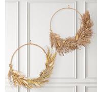 Marco Paul Pampas Grass Artificial Premium Dried Flowers - Pack of 2 Hardwearing Durable Stems for Christmas Decorations, Festive Home Decor, Table Centrepiece Room Accessories Autumn Decorations