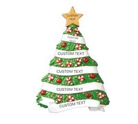 Marco Paul Personalised Ceramic Christmas Tree Ornament - Custom Family Decoration with 5 Name Ribbons - Festive Keepsake Gift for Christmas Tree Decorations Stocking Fillers or Seasonal Décor