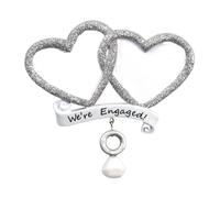 Marco Paul Personalised Engagement Gift Hanging Ornament - Ceramic “We’re Engaged!” Keepsake Decoration with Ribbon - Custom Names Congratulations Engagement Present & Christmas Ornament For Couples