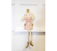 Marco Paul Pink Seated Fairy Angel Princess Figure for Kids Bedroom Decor Novelty Angel Ornament Indoor Bedroom Accessories Plush Pink Girls Room Decoration Fairy Gift For Girls 42cm