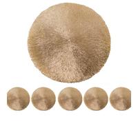 Marco Paul Placemats Set of 6 - PVC Vinyl Gold Christmas Place Mats For Table - Wipeable Christmas Placemats Set Of 6 For Home Restaurant Dining Tables Mat Set - Woven Gold Placemats