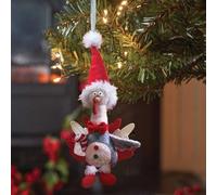 Marco Paul Plush Turkey Hanging Christmas Pendant - 20cm Durable Novelty Xmas Ornament with Santa Hat - Stuffed Chicken Christmas Turkey For Red Christmas Tree Decorations, White Baubles & Home Decor