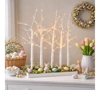 Marco Paul Pre-Lit Birch Twig Tree Centrepiece with Timer Battery Operated LED Light Up Easter Decoration, Flexible Branch Table Display for Spring Home Decor, Mantel, Wedding, Party, Seasonal Styling