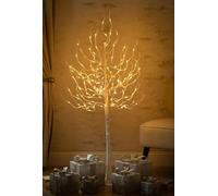 Marco Paul Pre-Lit Large 140cm Birch Twig Tree Lights with Warm White LEDs - 4ft Light Up Christmas Tree with 8 Light Functions Indoor and Outdoor Xmas Tree for Festive Home Decor, Mains Operated