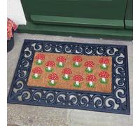 Marco Paul Red Coir Mushroom Pattern Nonslip Doormat Insert 53cmx23cm | Size: Medium Marco Paul Multicolor Medium