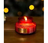 Marco Paul Red Ribbed Glass Jar Cinnamon Scented Candle - Long Burning Candles Gift Set Decorative Christmas Candle for Home Decor, Relaxation - Scented Candles Gifts for Women - Xmas Decor Gifts