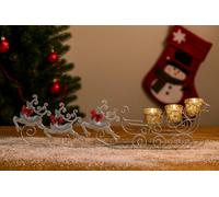 Marco Paul Reindeer Tea Light Holder Christmas Ornaments For The Home - Holds 3 Tealights Or Votive Candles Festive Candle Set - Xmas Center Piece For Table, Mantle Piece, Home Christmas Decorations