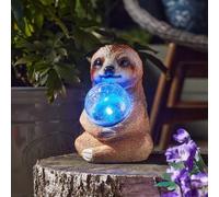 Marco Paul Resin Sloth Solar Powered Garden Ornament with Crystal Ball 19cm Marco Paul Multicolor