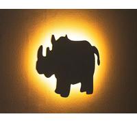 Marco Paul Rhino Wall Night Light Kids Safari Nursery Nightlight Children's Lamp Gift Xmas in White Marco Paul White