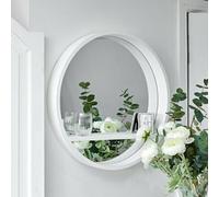 Marco Paul Round Wooden Mirror With Shelf