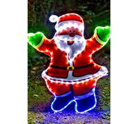 Garden Mile Santa Claus Silhouette Rope Light - Pre-Lit Waterproof ABS Large Waving Multicolored LED Lights - Christmas Decorations Ideal for Indoor or Outdoor Window, Garden, Home Decor (80cm)