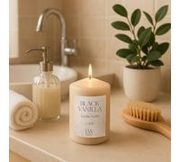 Marco Paul Scented Candle Gift Set Tea Light Small Long Burning Candles 30 Hour Burning Candle Sets Ornament Centrepiece Wedding Party Gifts (Small Pillar Candle, Black Vanilla)