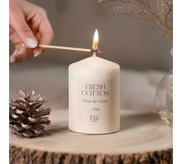 Marco Paul Scented Candle Gift Set Tea Light Small Long Burning Candles 30 Hour Burning Candle Sets Ornament Centrepiece Wedding Party Gifts (Small Pillar Candle, Fresh Cotton)